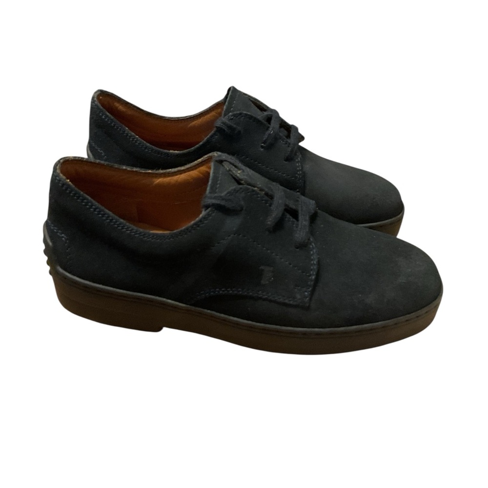 Tod’s Junior Oxford blue suede Leather Shoes size 32‎